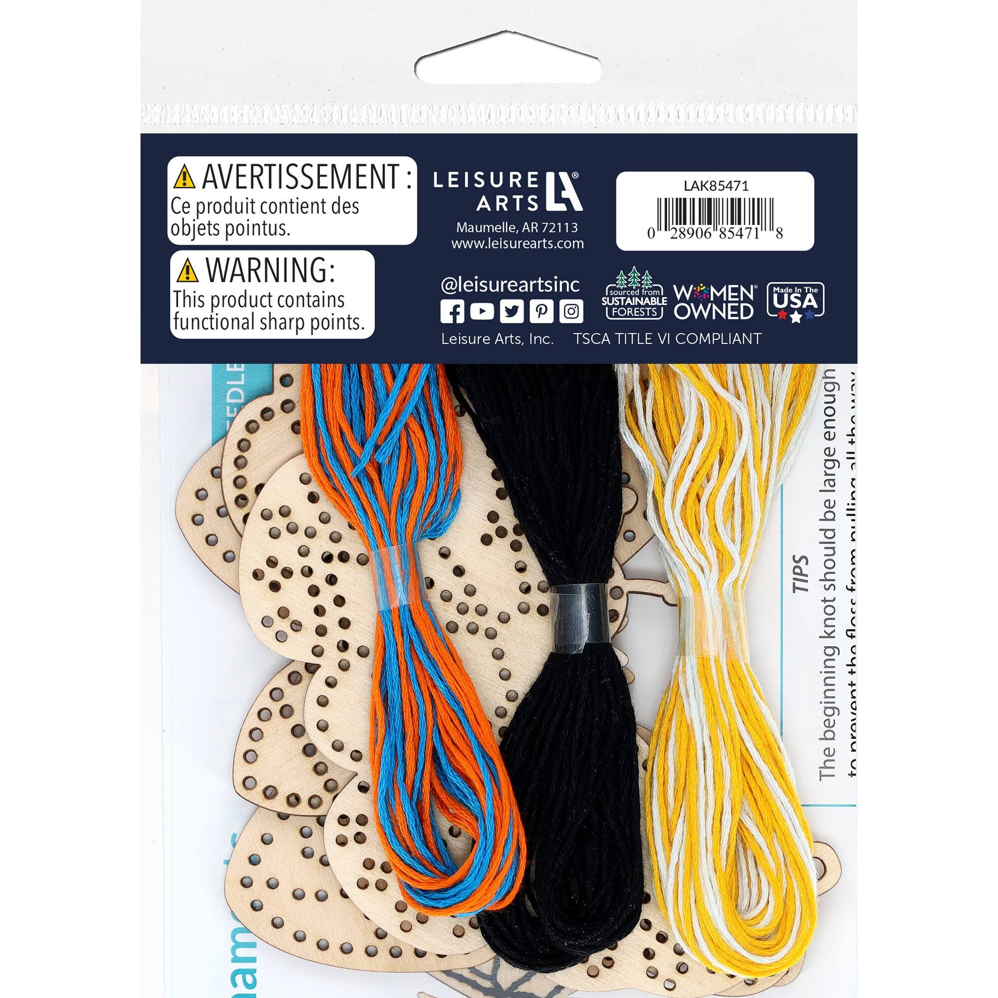 Leisure Arts® Beginner Insect Shapes 3 Piece Wood Stitchery Ornament Kit